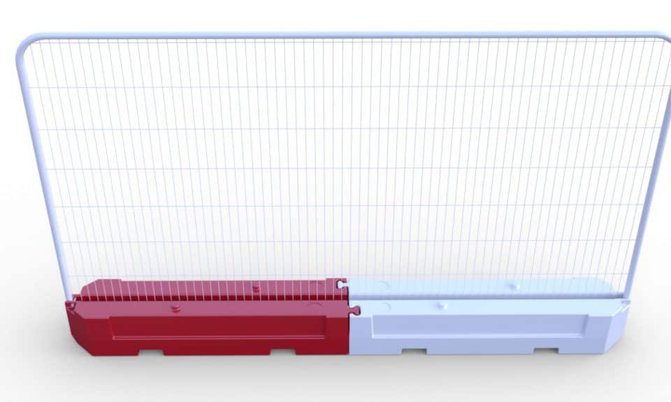 red and white low fence blocks